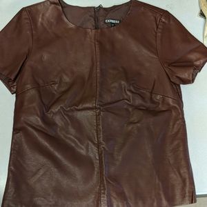 Express Leather look top size small